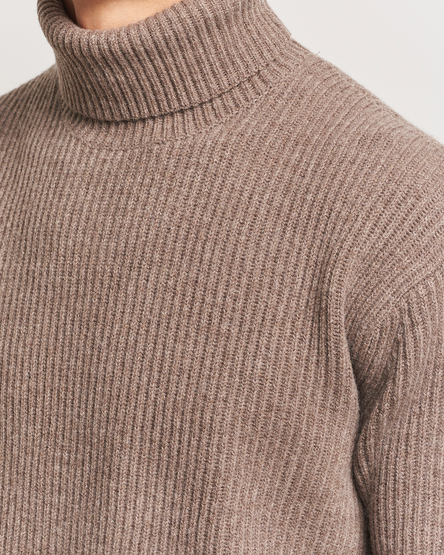 Herre | Trøjer | LES DEUX | Eddie Wool Rib Rollneck Mountain Grey Melange