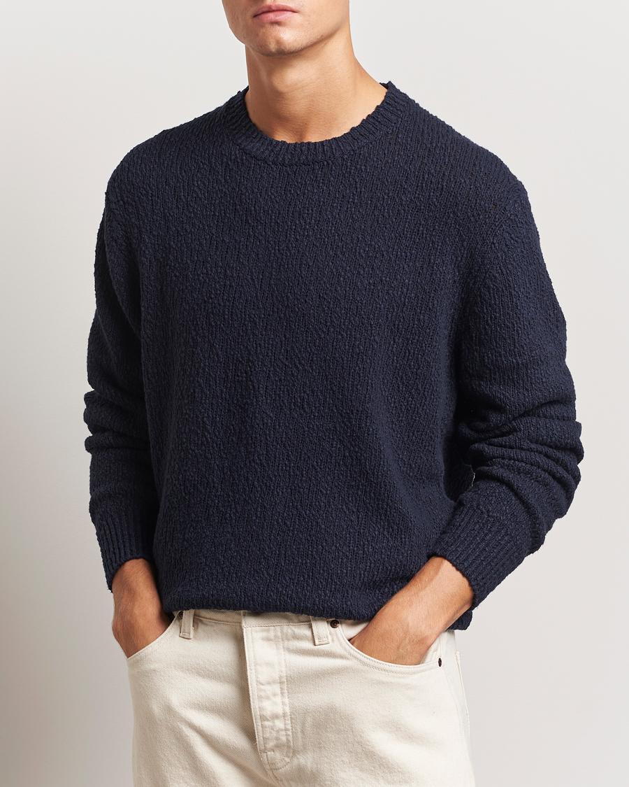 Herre | Trøjer | LES DEUX | Errol Cotton Roundneck Dark Navy