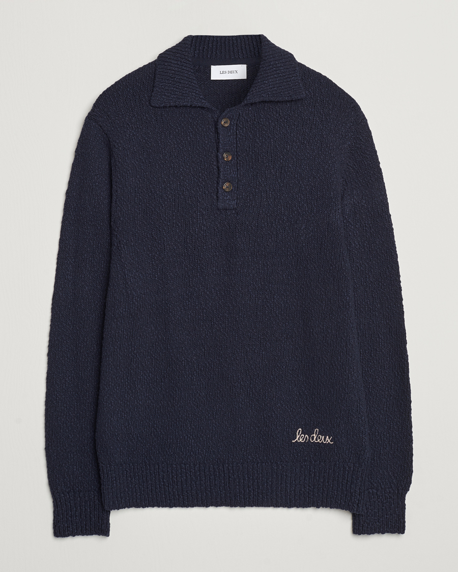 Herre | Trøjer | LES DEUX | Errol Cotton Rugby Knit Dark Navy