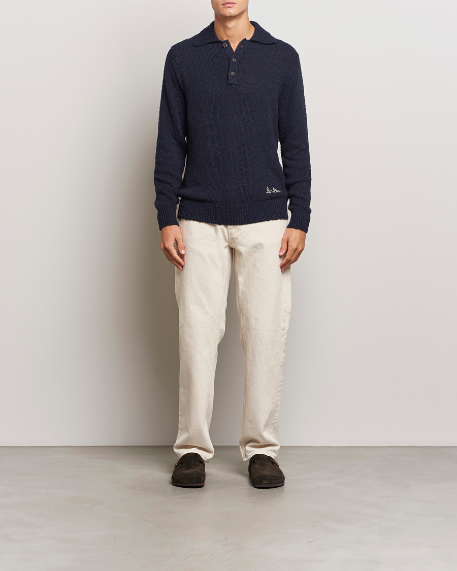Herre | Trøjer | LES DEUX | Errol Cotton Rugby Knit Dark Navy