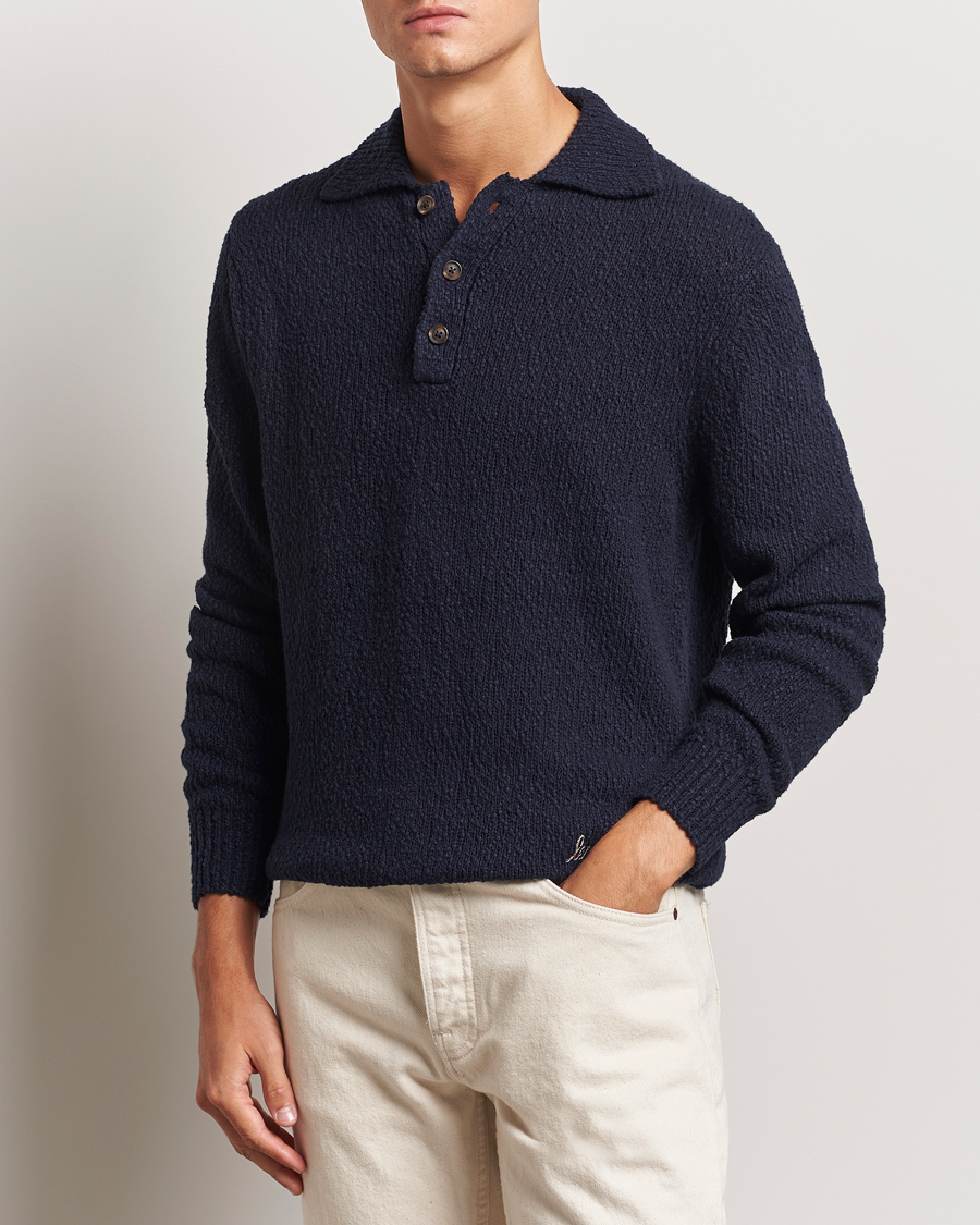 Herre | Trøjer | LES DEUX | Errol Cotton Rugby Knit Dark Navy