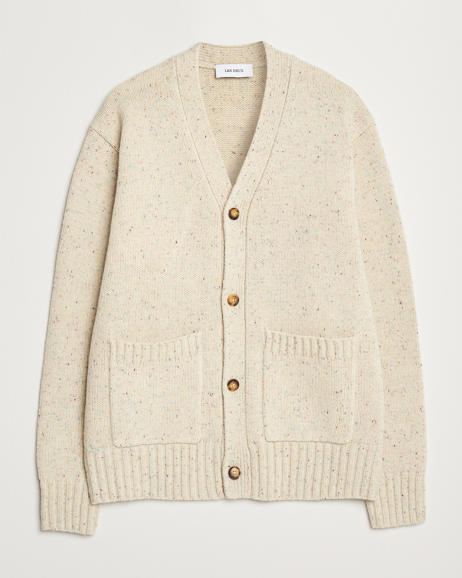 Herre | Trøjer | LES DEUX | Gary Fleck Wool Cardigan Light Sand