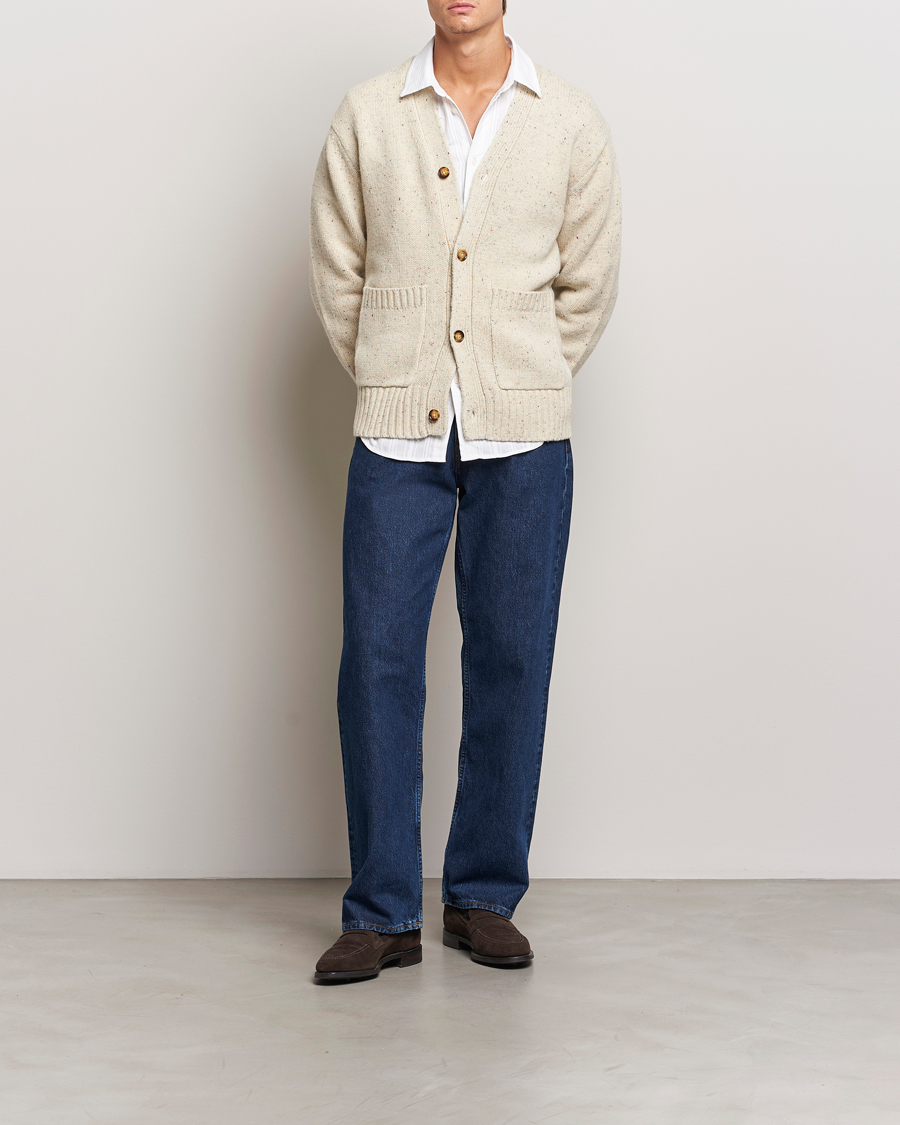 Herre | Trøjer | LES DEUX | Gary Fleck Wool Cardigan Light Sand