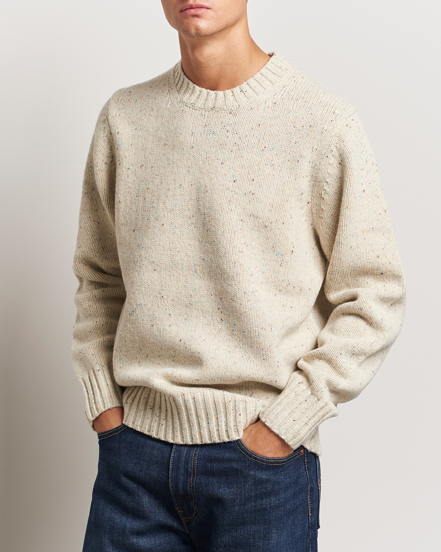 Herre | Trøjer | LES DEUX | Gary Fleck Wool Roundneck Light Sand