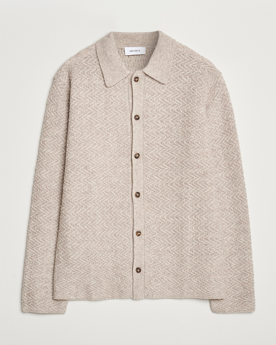 Herre | Trøjer | LES DEUX | Finnegan Knit Shirt Oatmeal Melange