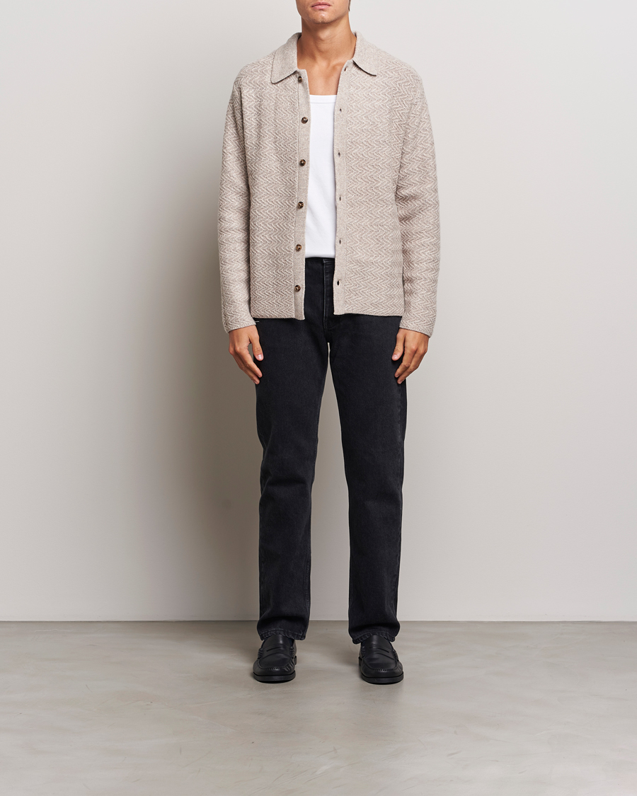 Herre | Trøjer | LES DEUX | Finnegan Knit Shirt Oatmeal Melange