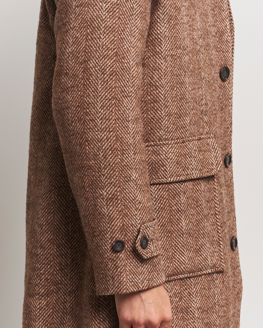 Herre | Jakker | LES DEUX | Maximilian Herringbone Coat Coffe Brown