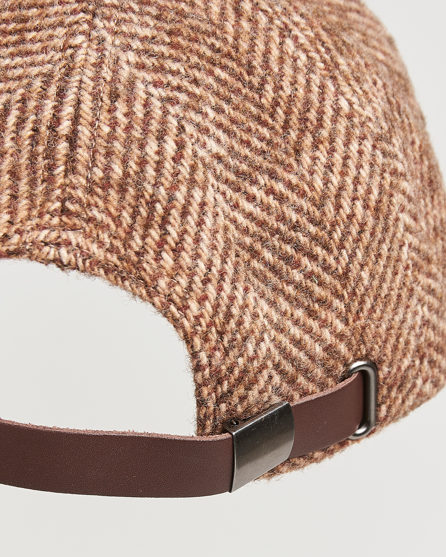 Herre | Les Deux Herringbone Baseball Cap Coffee Brown | LES DEUX | Herringbone Baseball Cap Coffee Brown