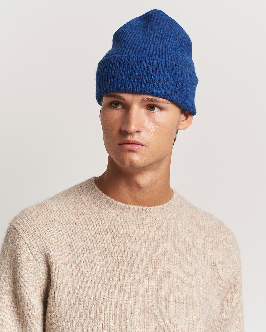 Herre | Huer | Le Bonnet | Lambswool/Caregora Beanie Marin