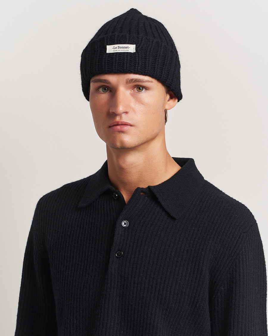 Herre | Huer | Le Bonnet | Le Grand Logo Onyx
