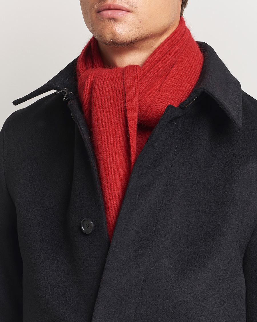 Herre | Halstørklæder | Le Bonnet | Lambswool/Caregora Scarf Framboise