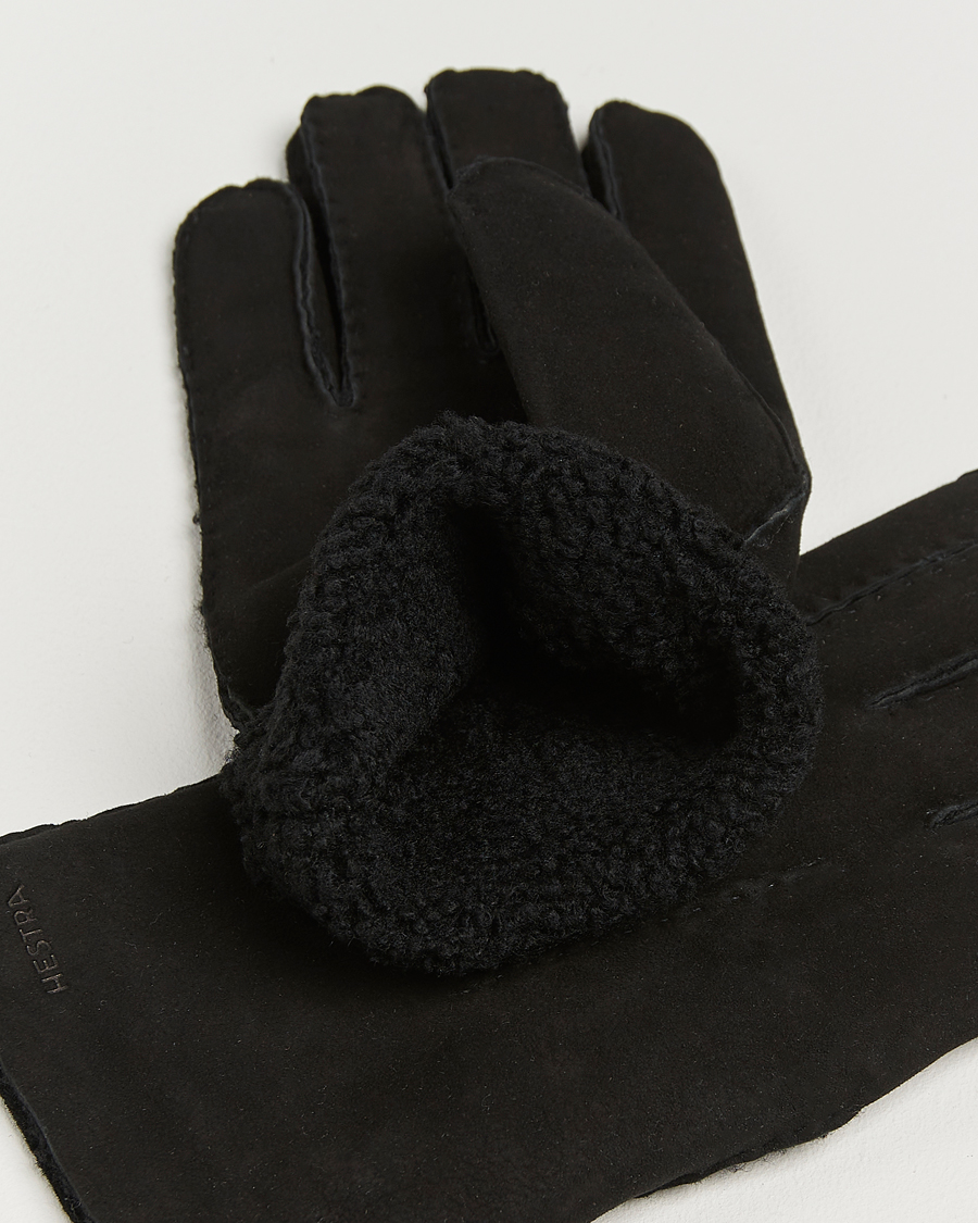 Herre | Handsker | Hestra | Bernard Lambskin Suede Glove Black