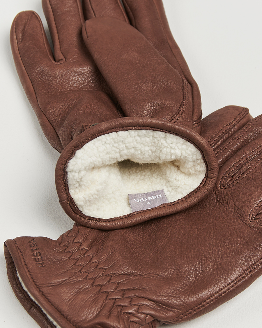 Herre | Handsker | Hestra | Burensvik Deerskin Wool Pile Glove Chocolate
