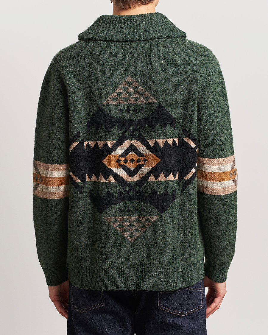 Herre | Trøjer | Pendleton | Nehalem Lambswool Cardigan Forest Green