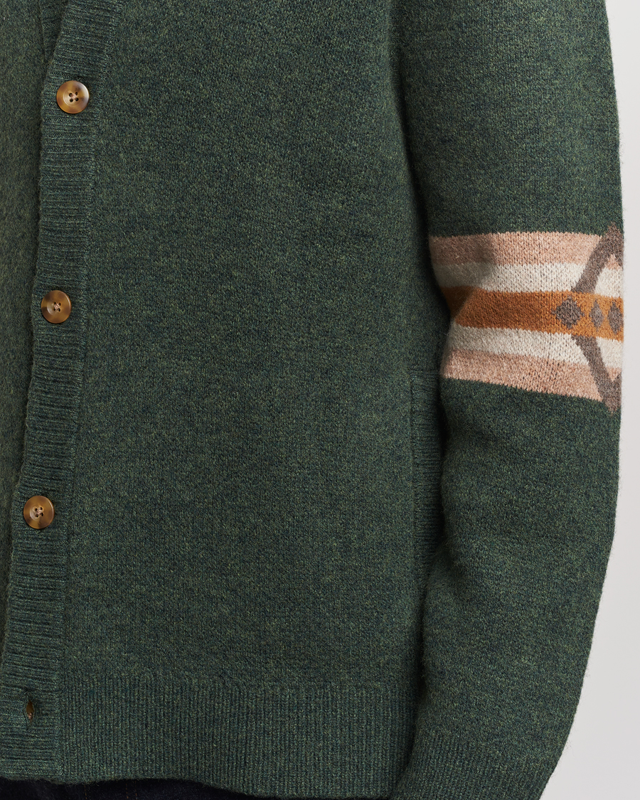 Herre | Trøjer | Pendleton | Nehalem Lambswool Cardigan Forest Green