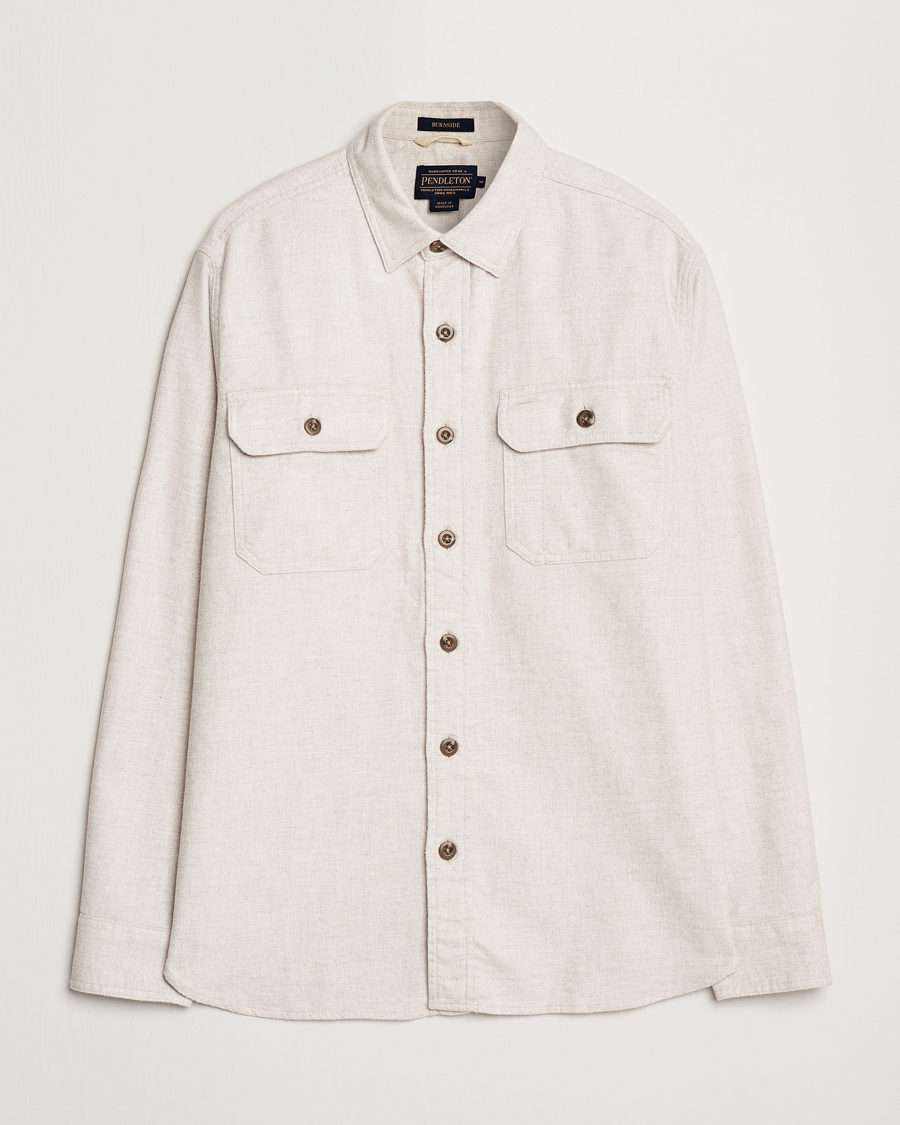 Herre | Skjorter | Pendleton | Burnside Flannel Shirt Natural