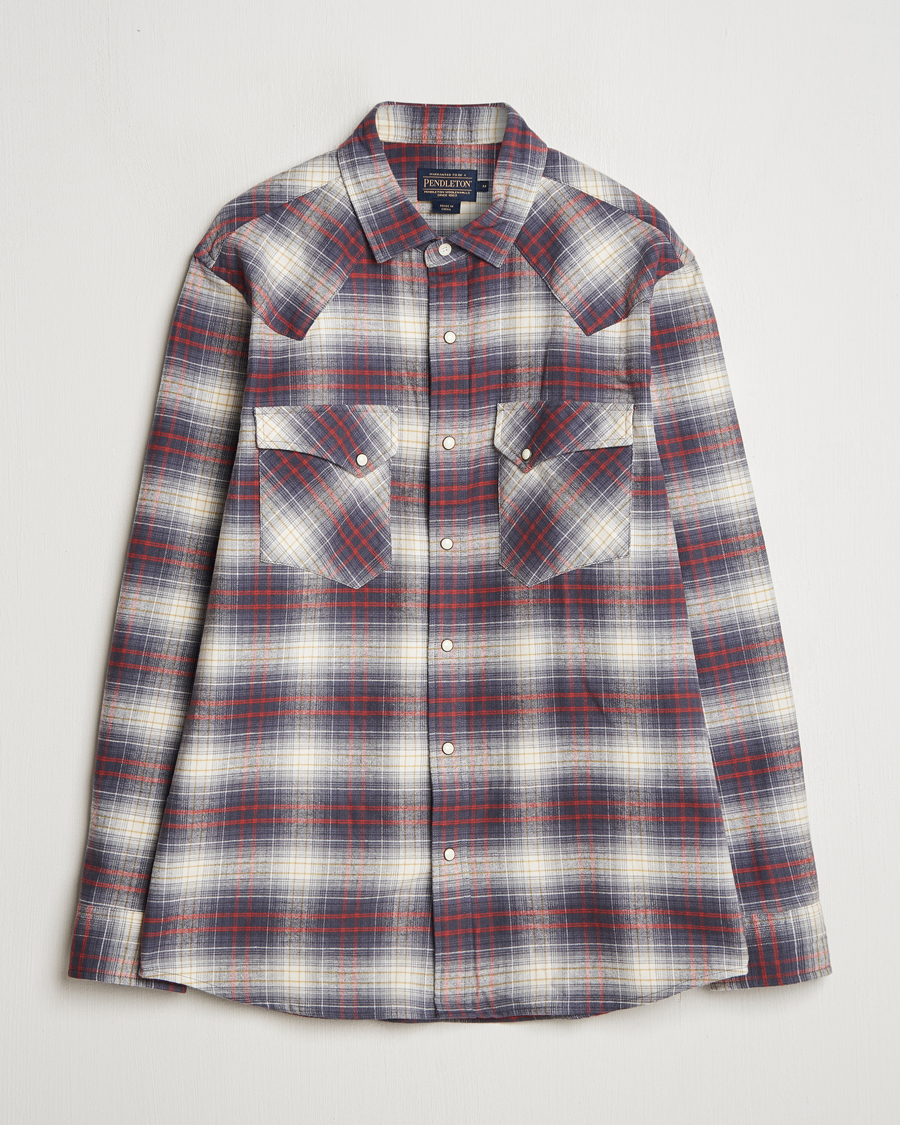 Herre | Skjorter | Pendleton | Wyatt Flannel Shirt Navy Plaid