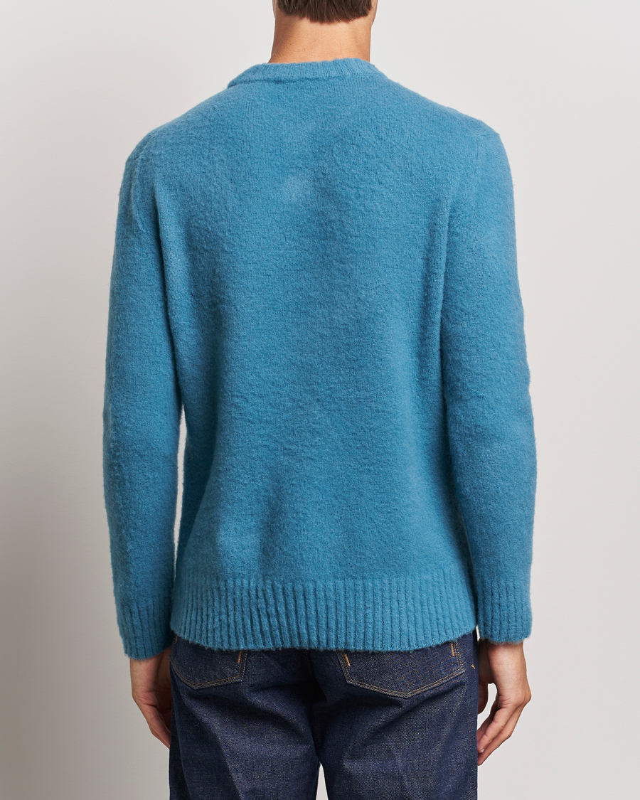 Herre | Trøjer | Piacenza Cashmere | Brushed Wool Crew Neck Sky Blue
