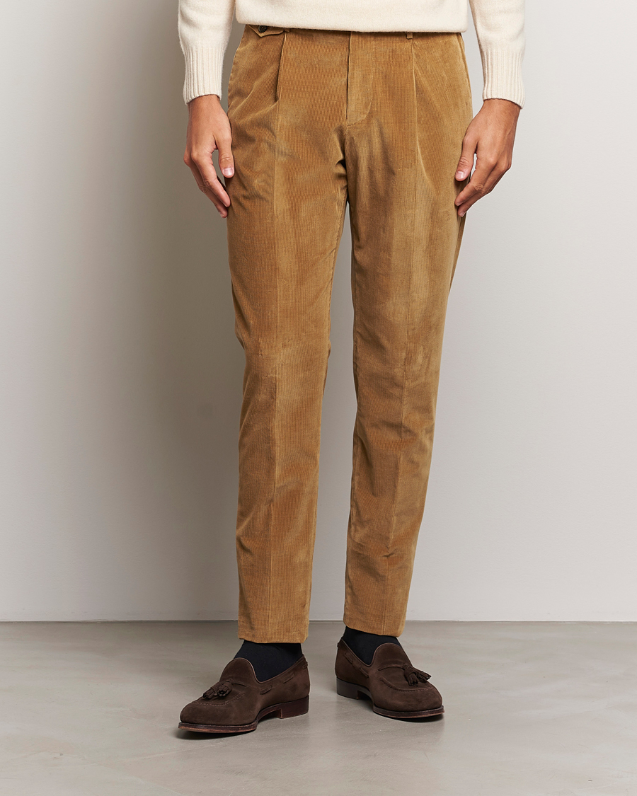 Herre | Bukser | PT01 | Slim Fit Corduroy Trousers Brown