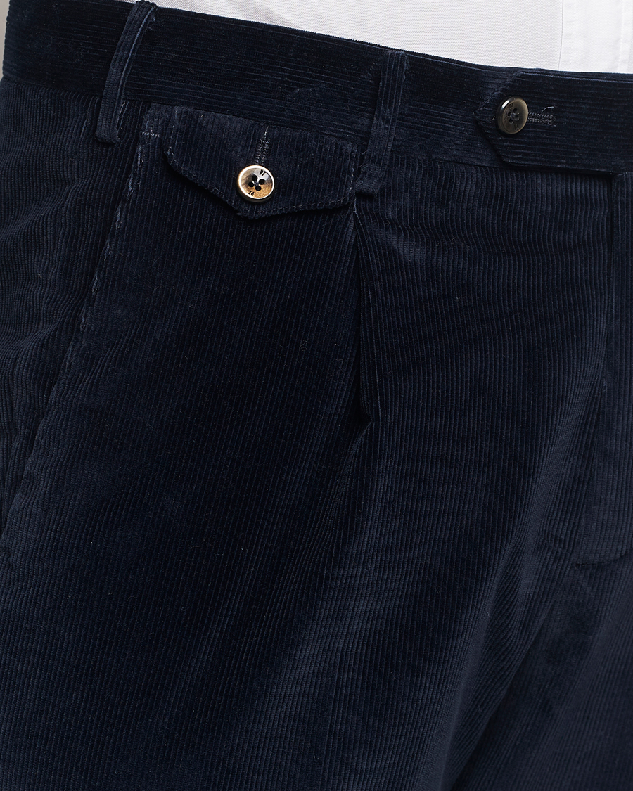 Herre | Bukser | PT01 | Slim Fit Corduroy Trousers Navy