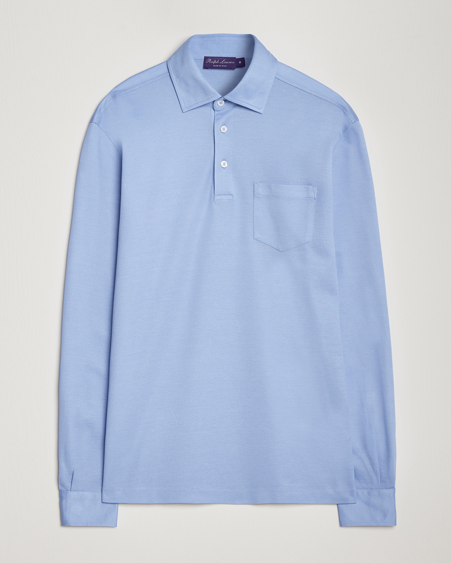 Herre | Trøjer | Ralph Lauren Purple Label | Long Sleeve Polo Light Blue