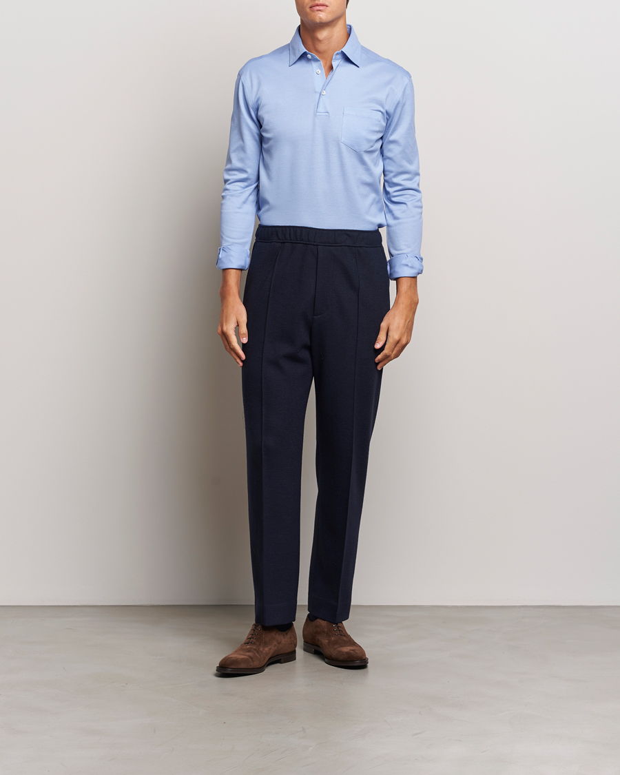 Herre | Trøjer | Ralph Lauren Purple Label | Long Sleeve Polo Light Blue