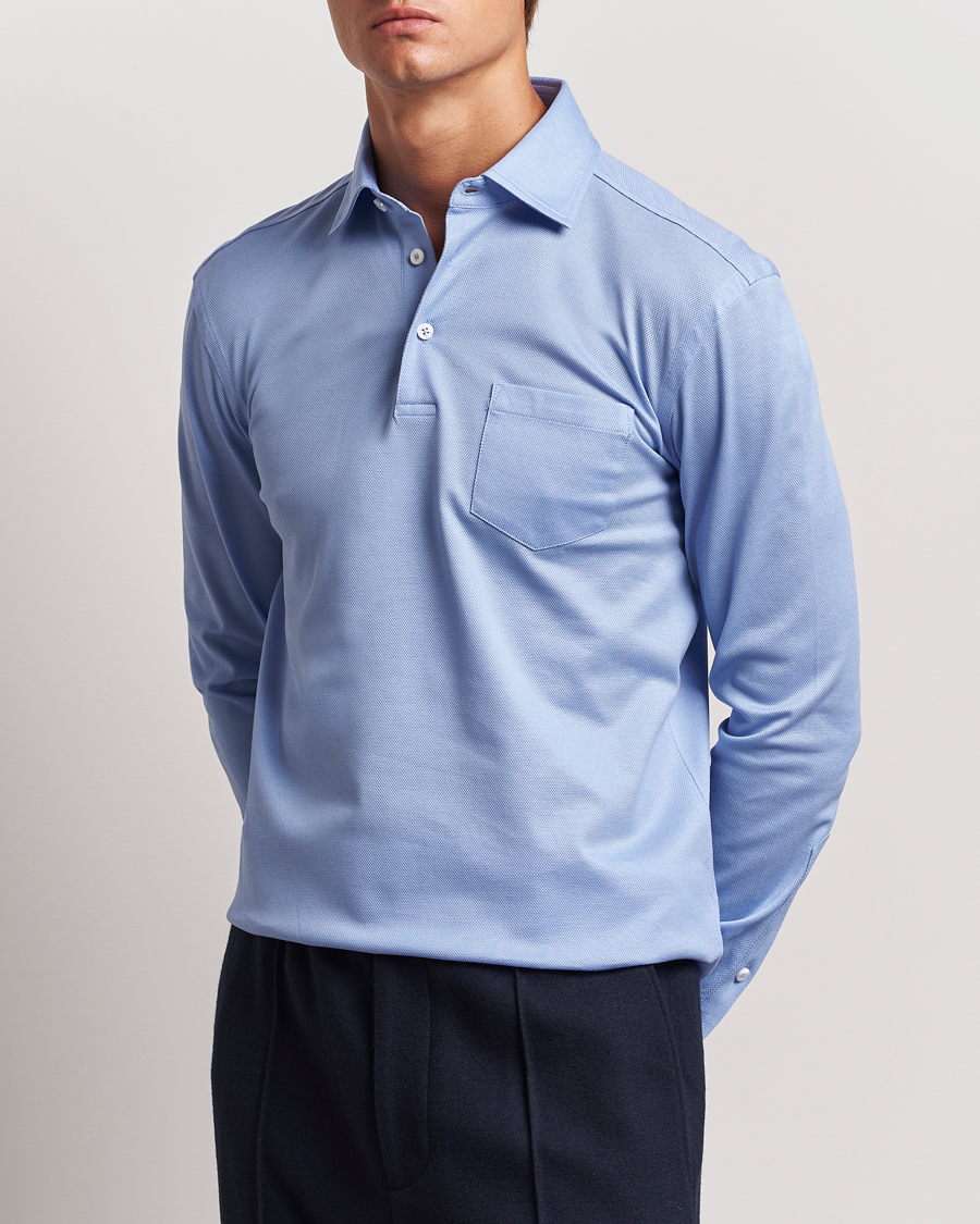 Herre | Trøjer | Ralph Lauren Purple Label | Long Sleeve Polo Light Blue