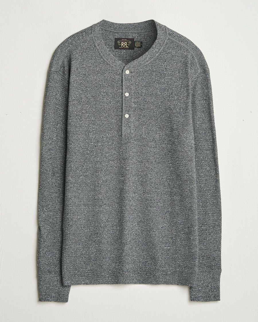 Herre | Trøjer | RRL | Long Sleeve Henley Charcoal Heather