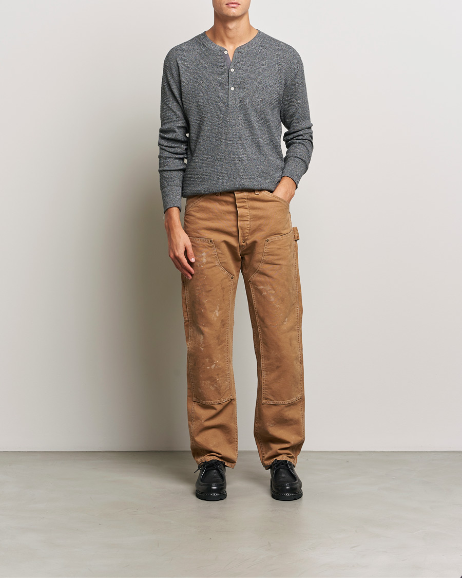 Herre | Trøjer | RRL | Long Sleeve Henley Charcoal Heather