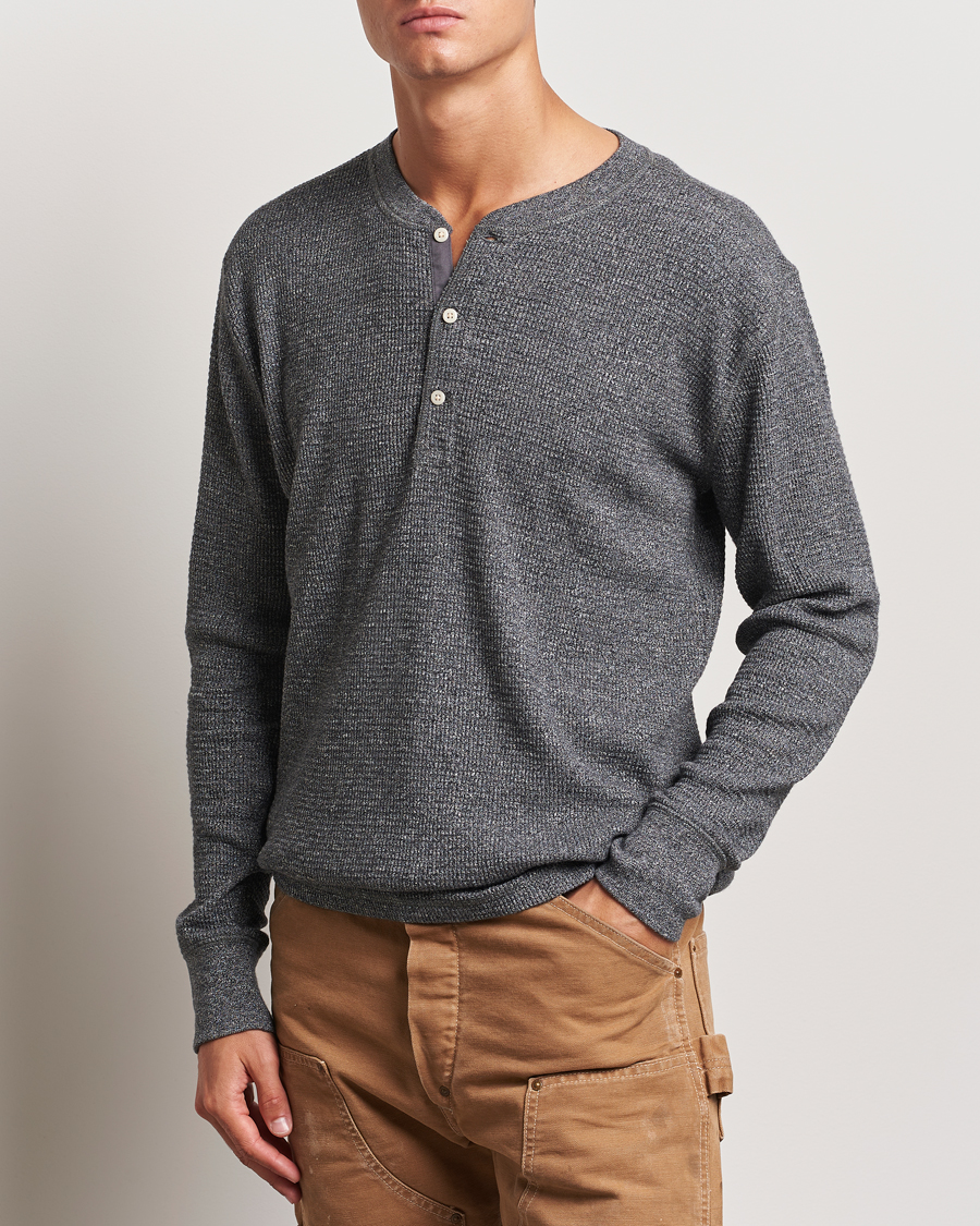 Herre | Trøjer | RRL | Long Sleeve Henley Charcoal Heather