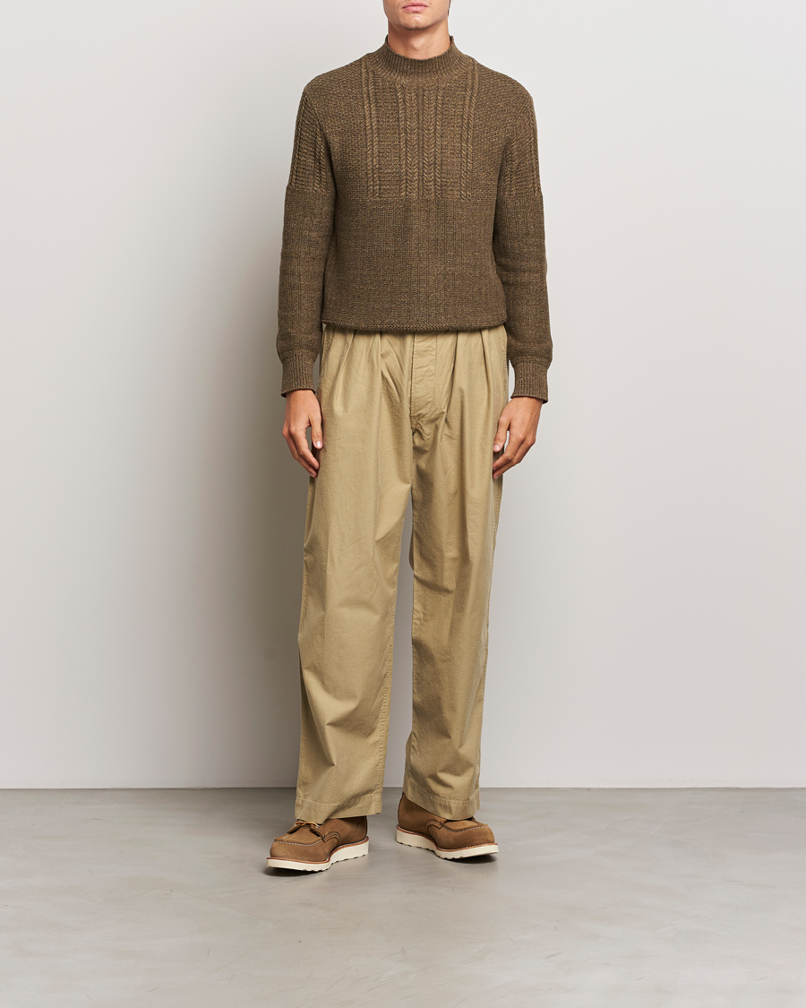 Herre | Trøjer | RRL | Mock Neck Pullover Olive Heather