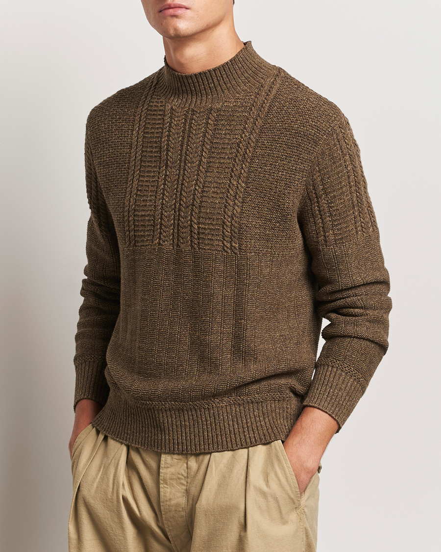 Herre | Trøjer | RRL | Mock Neck Pullover Olive Heather