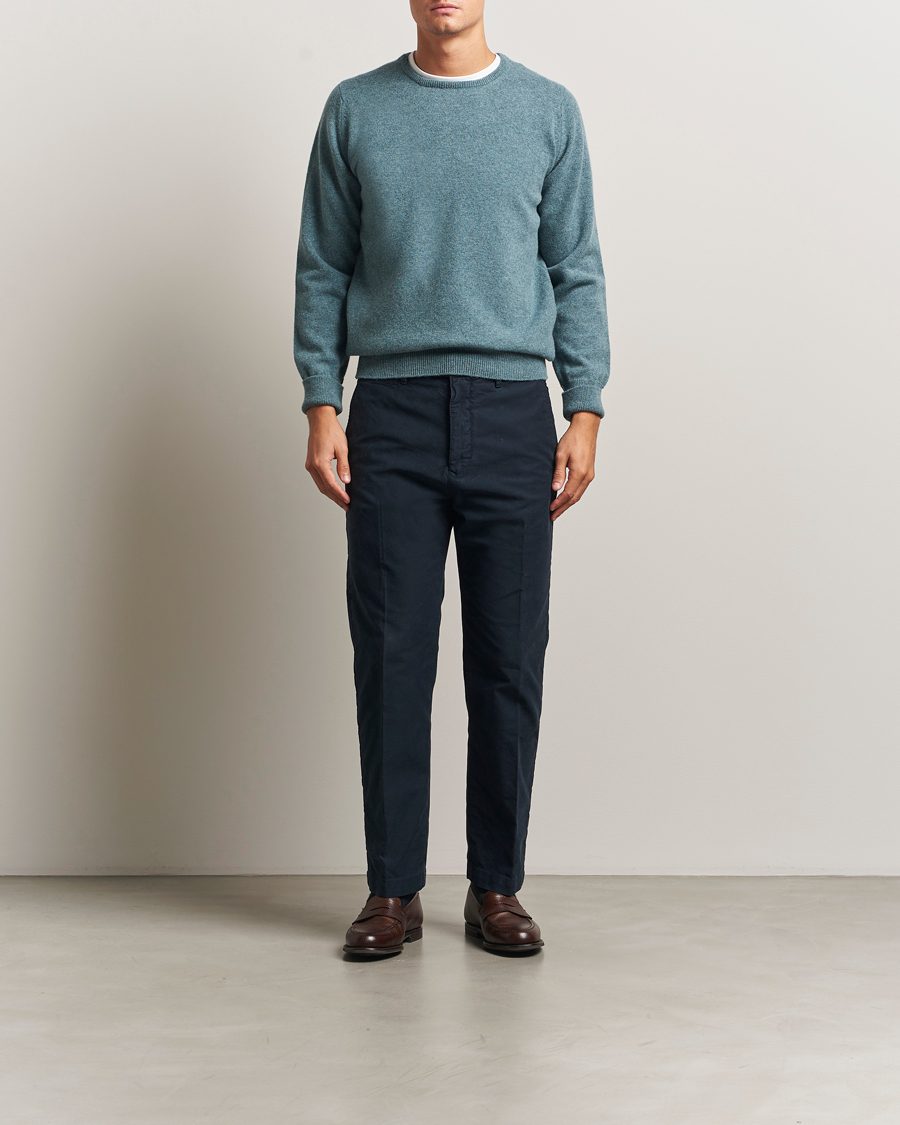 Herre | Trøjer | William Lockie | Rob Lambswool Crewneck Caspian