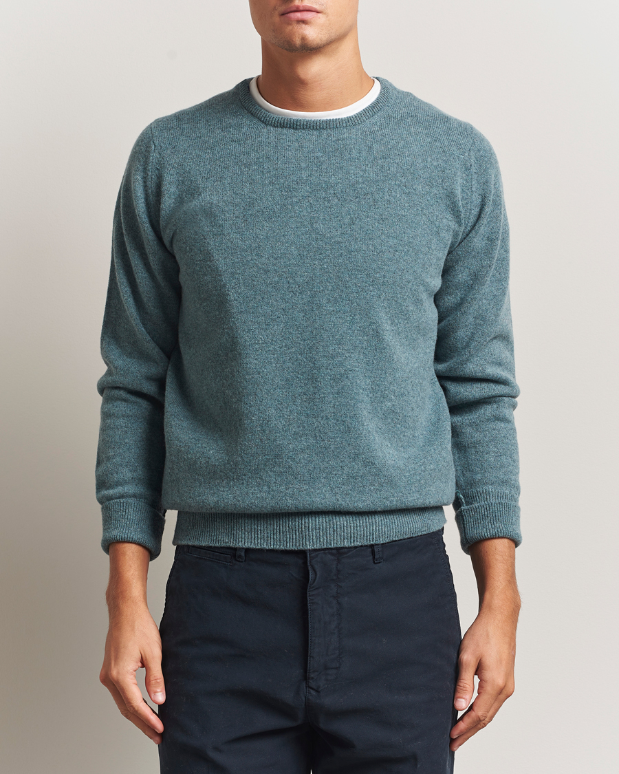 Herre | Trøjer | William Lockie | Rob Lambswool Crewneck Caspian