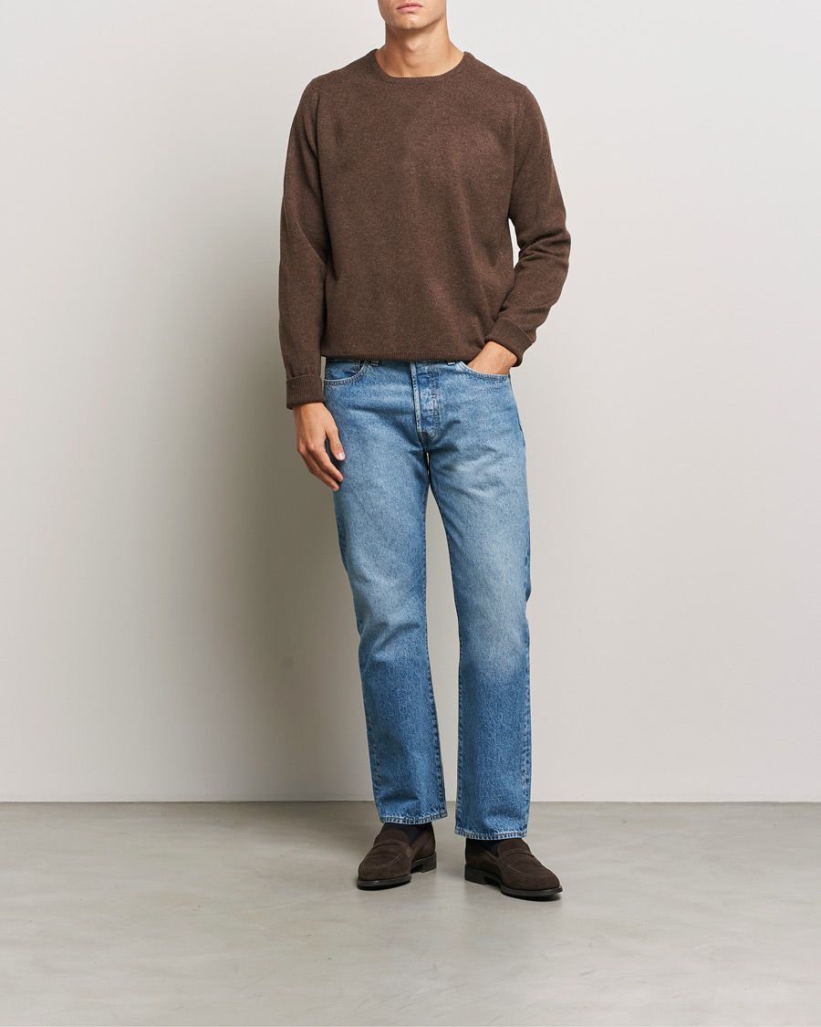 Herre | Trøjer | William Lockie | Rob Lambswool Crewneck Mocha