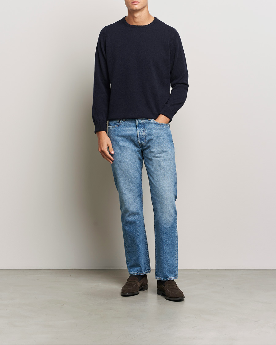 Herre | Trøjer | William Lockie | Rob Lambswool Crewneck Navy