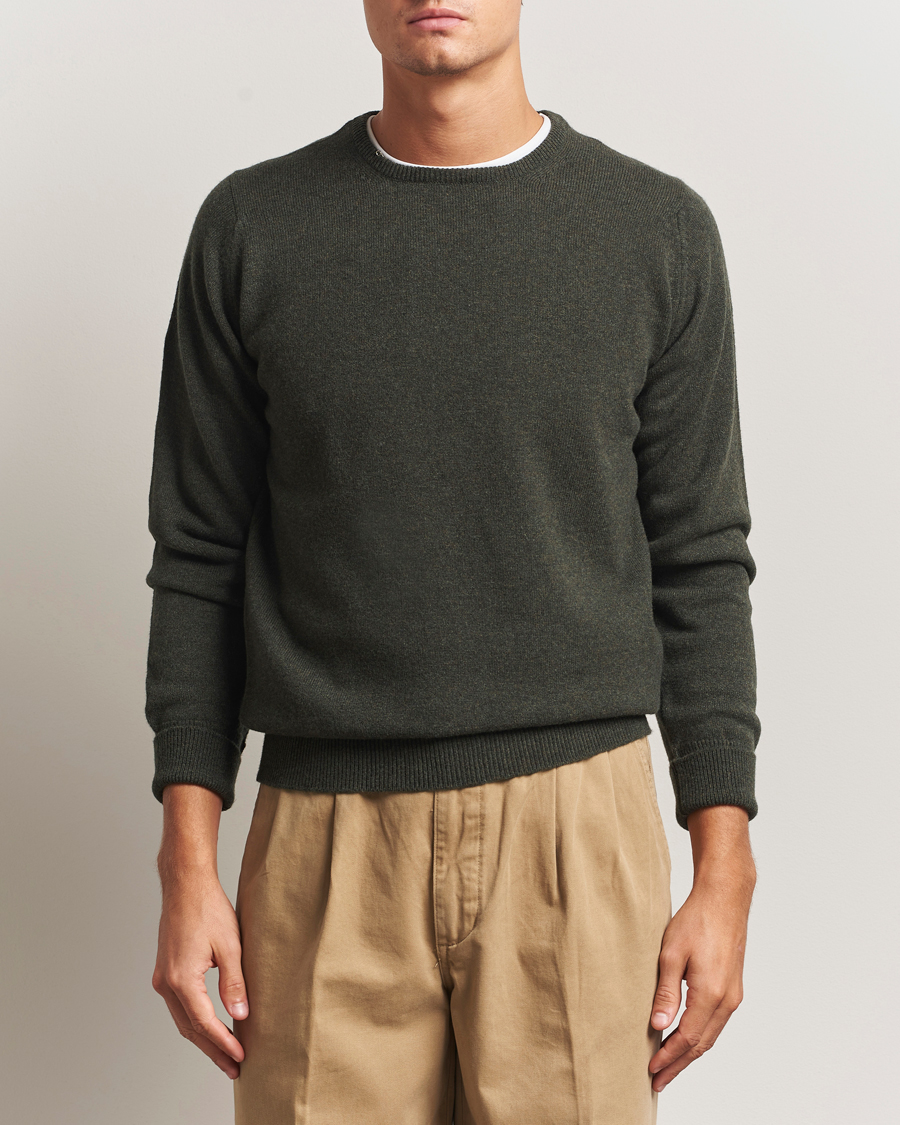Herre | Trøjer | William Lockie | Rob Lambswool Crewneck Seaweed