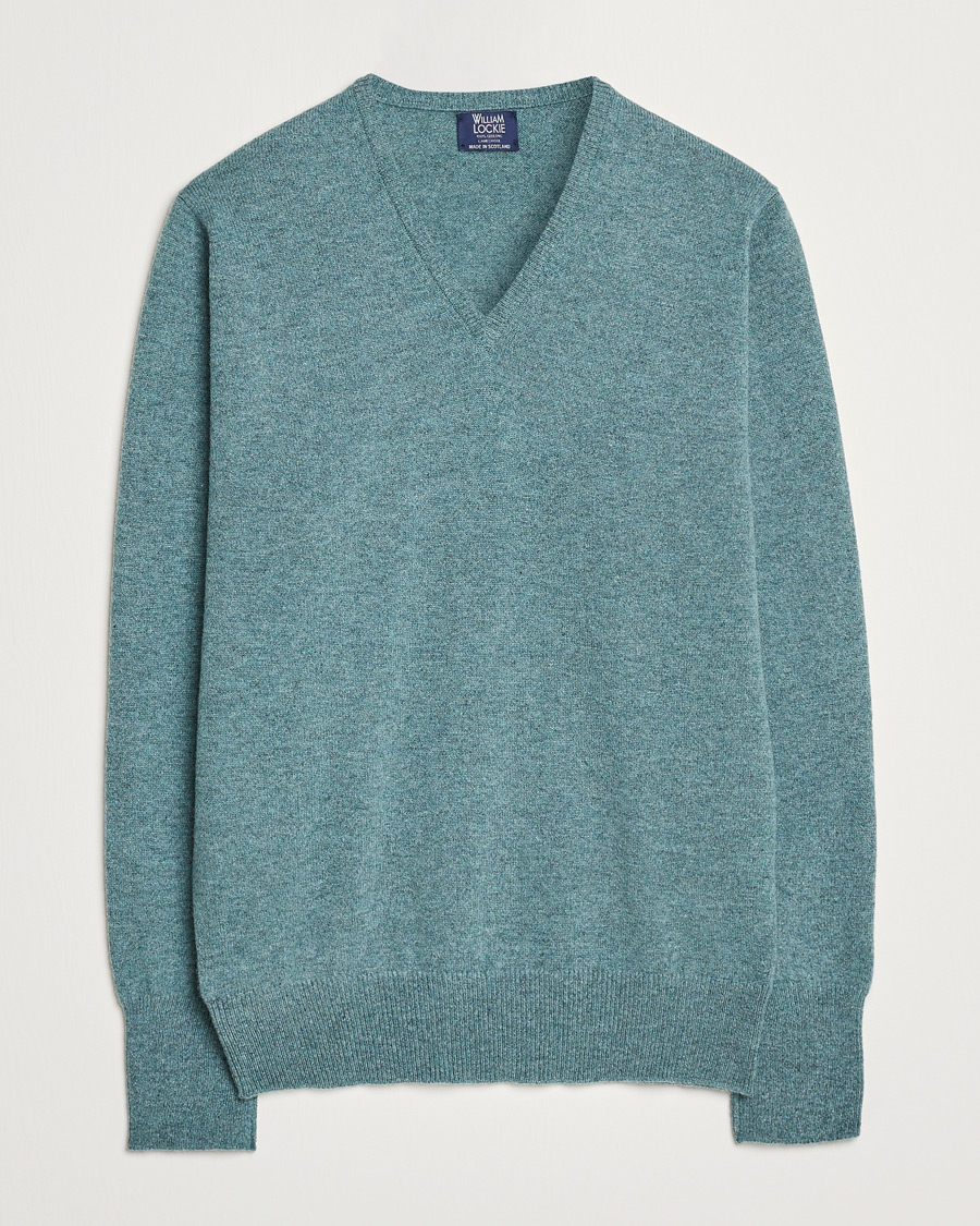 Herre | Trøjer | William Lockie | Rob Lambswool V-Neck Caspian