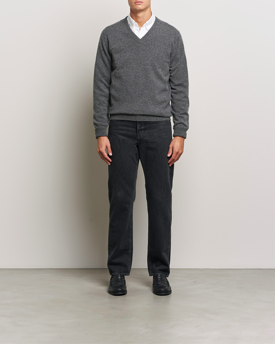 Herre | Trøjer | William Lockie | Rob Lambswool V-Neck Cliff