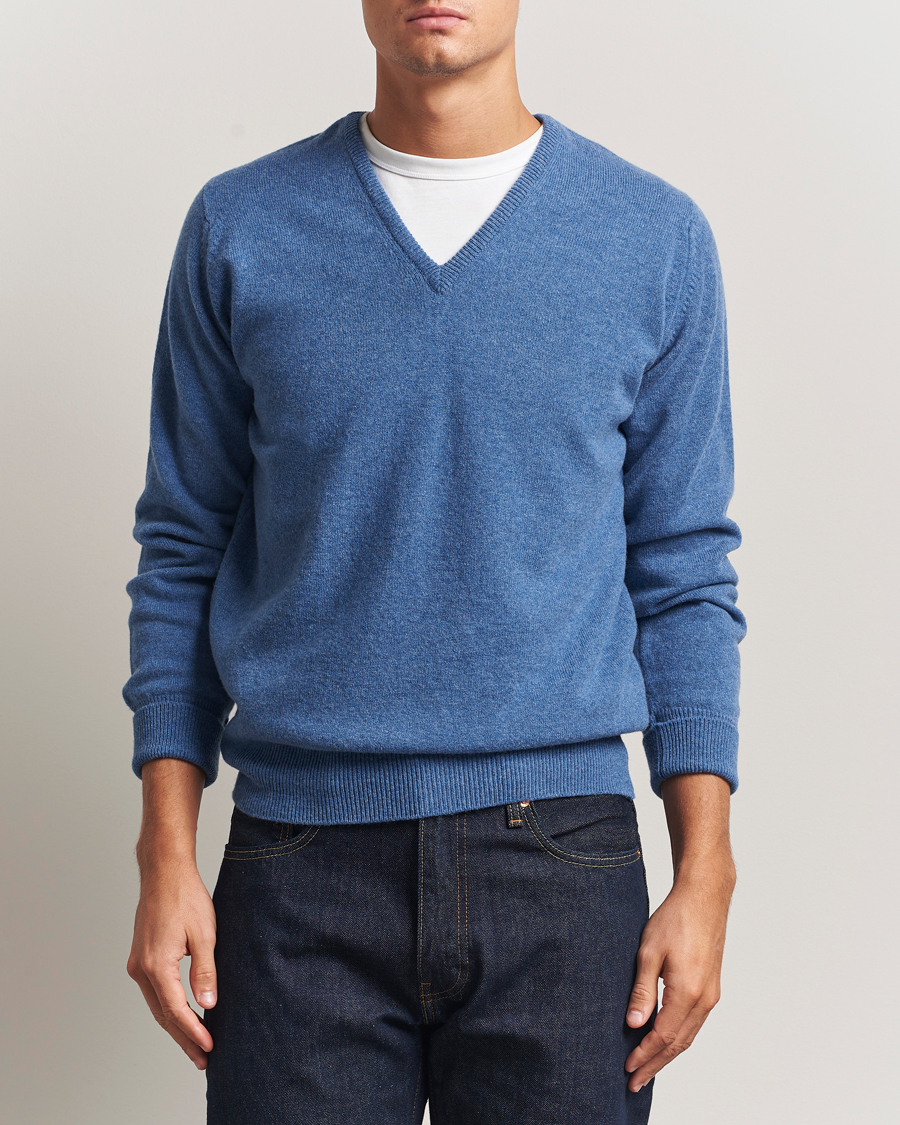 Herre | Trøjer | William Lockie | Rob Lambswool V-Neck Clyde