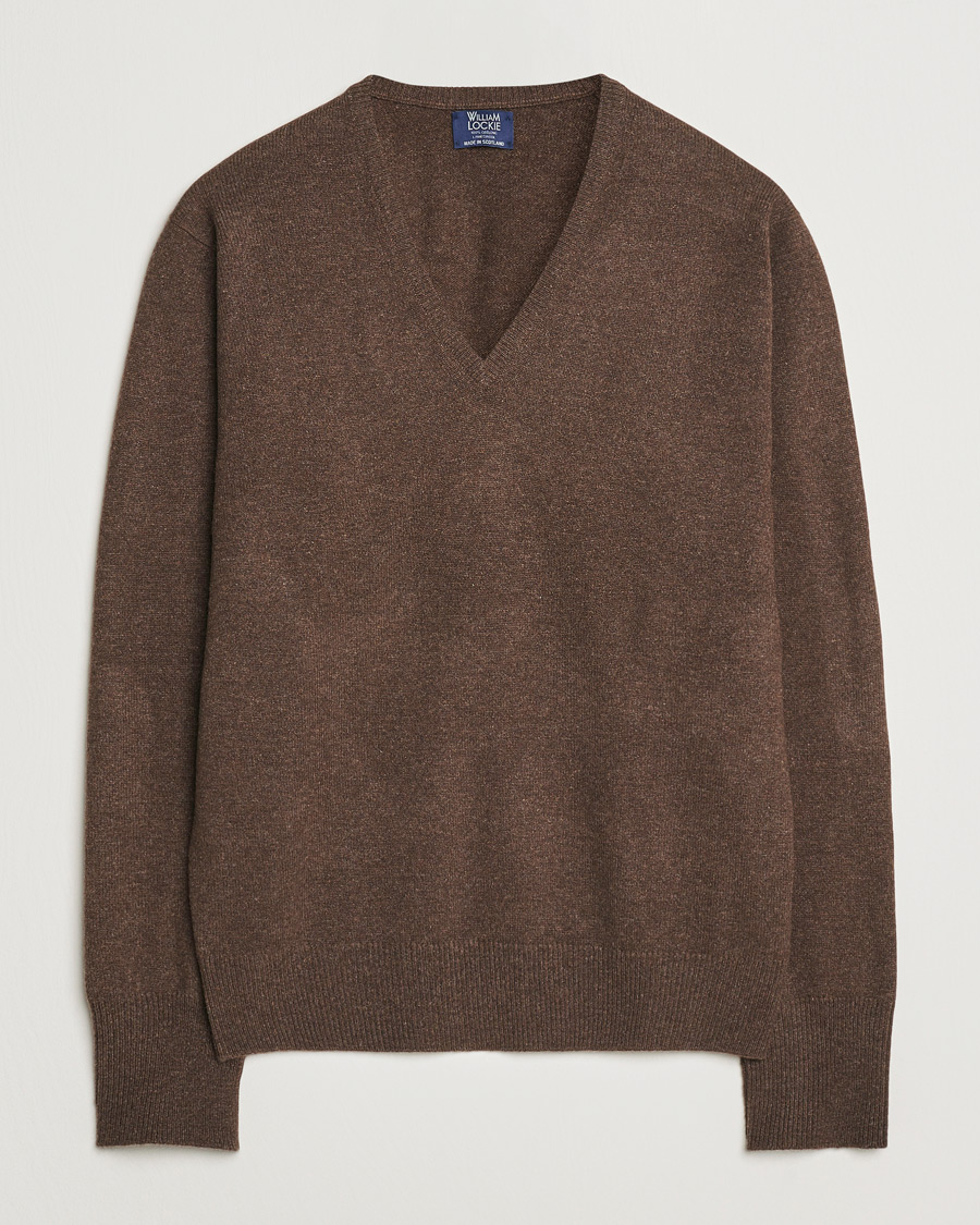 Herre | Trøjer | William Lockie | Rob Lambswool V-Neck Mocha