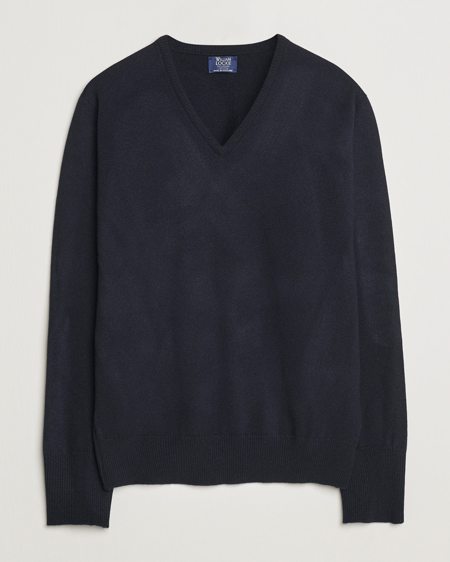 Herre | Trøjer | William Lockie | Rob Lambswool V-Neck Navy