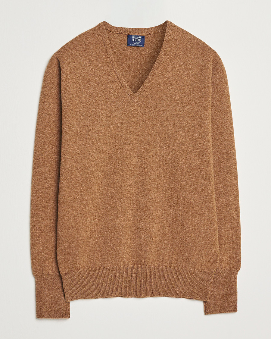 Herre | Trøjer | William Lockie | Rob Lambswool V-Neck Savannah