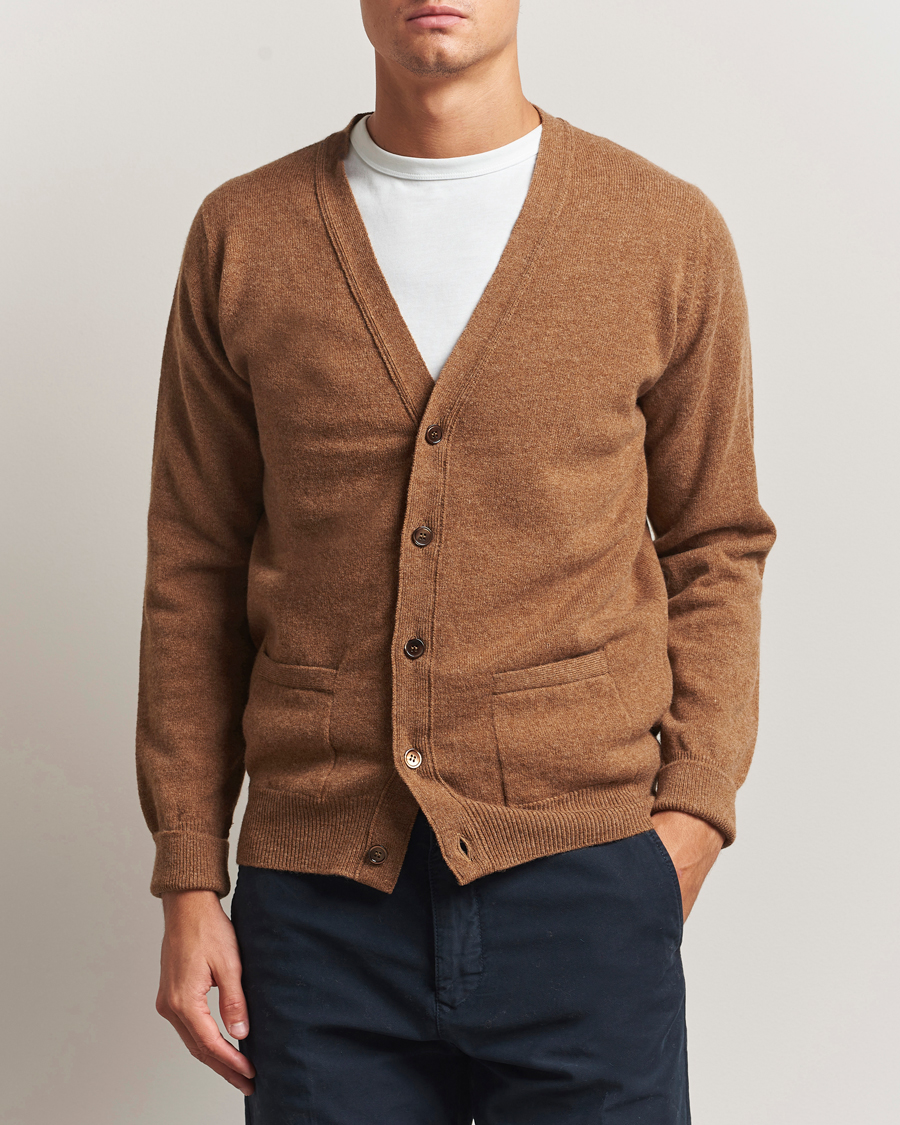 Herre | Trøjer | William Lockie | Rob Lambswool Cardigan Driftwood