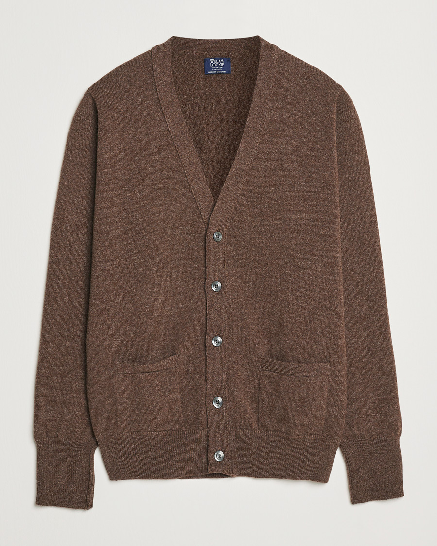 Herre | Trøjer | William Lockie | Rob Lambswool Cardigan Mocha