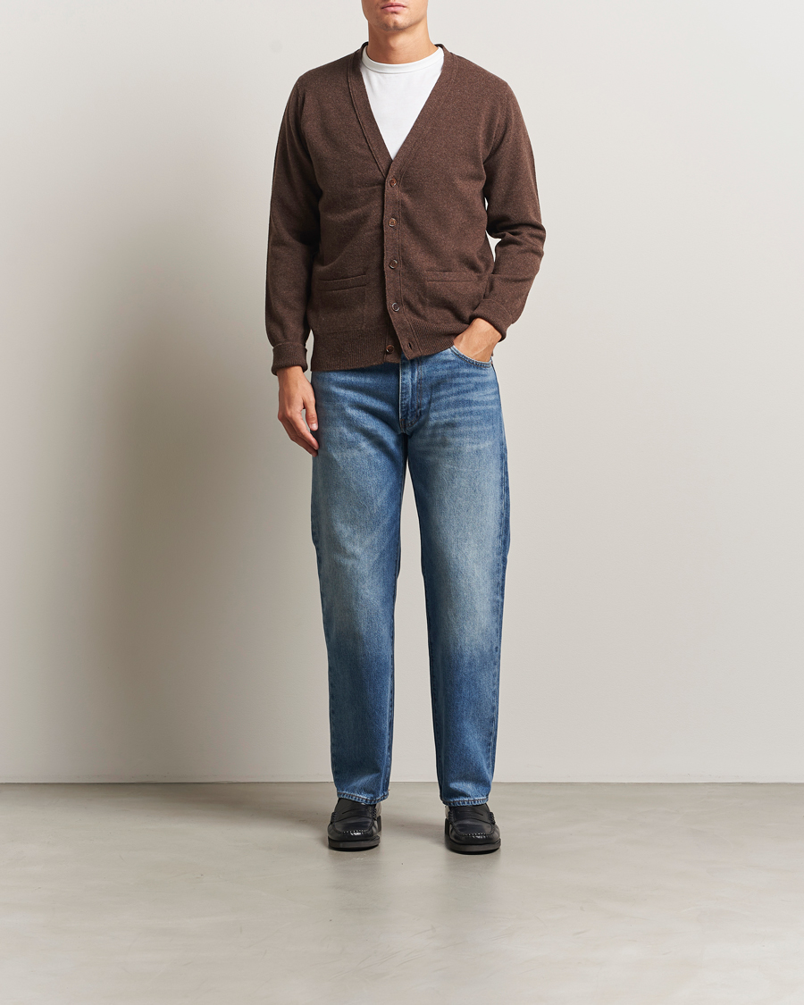Herre | Trøjer | William Lockie | Rob Lambswool Cardigan Mocha