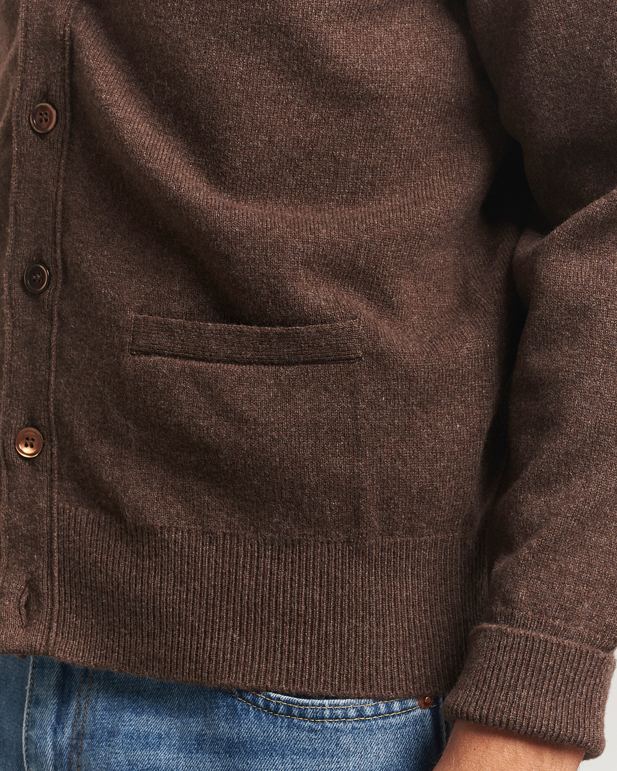 Herre | Trøjer | William Lockie | Rob Lambswool Cardigan Mocha
