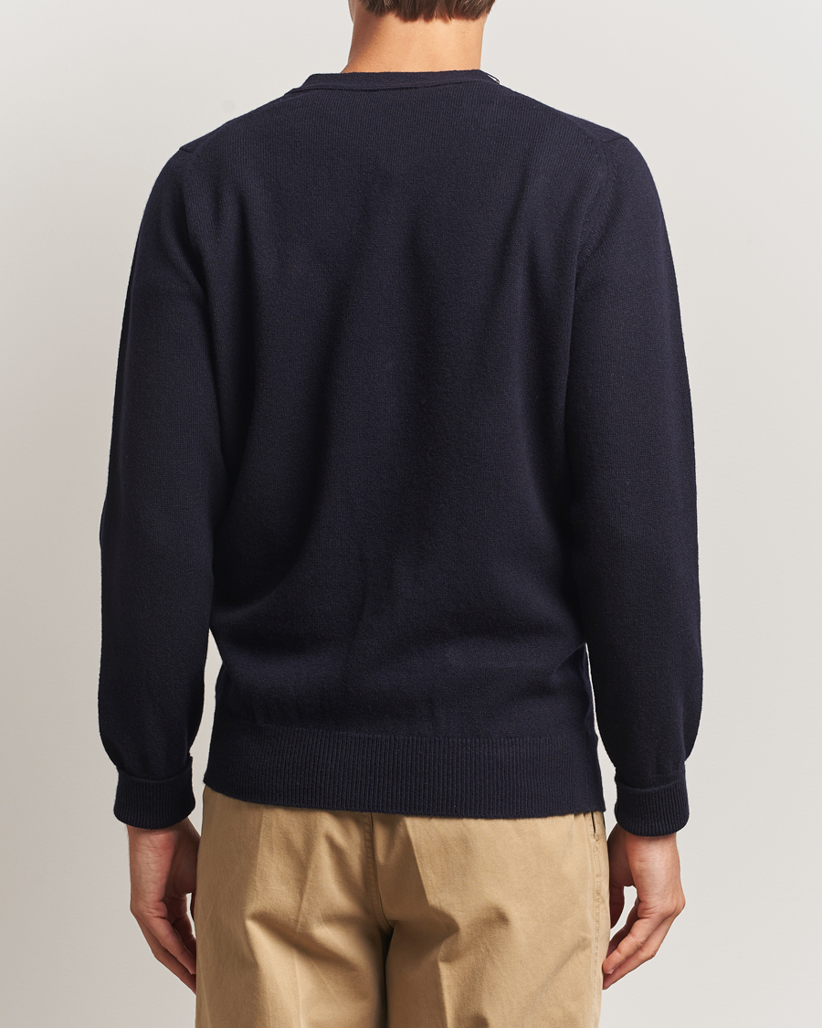 Herre | Trøjer | William Lockie | Rob Lambswool Cardigan Navy