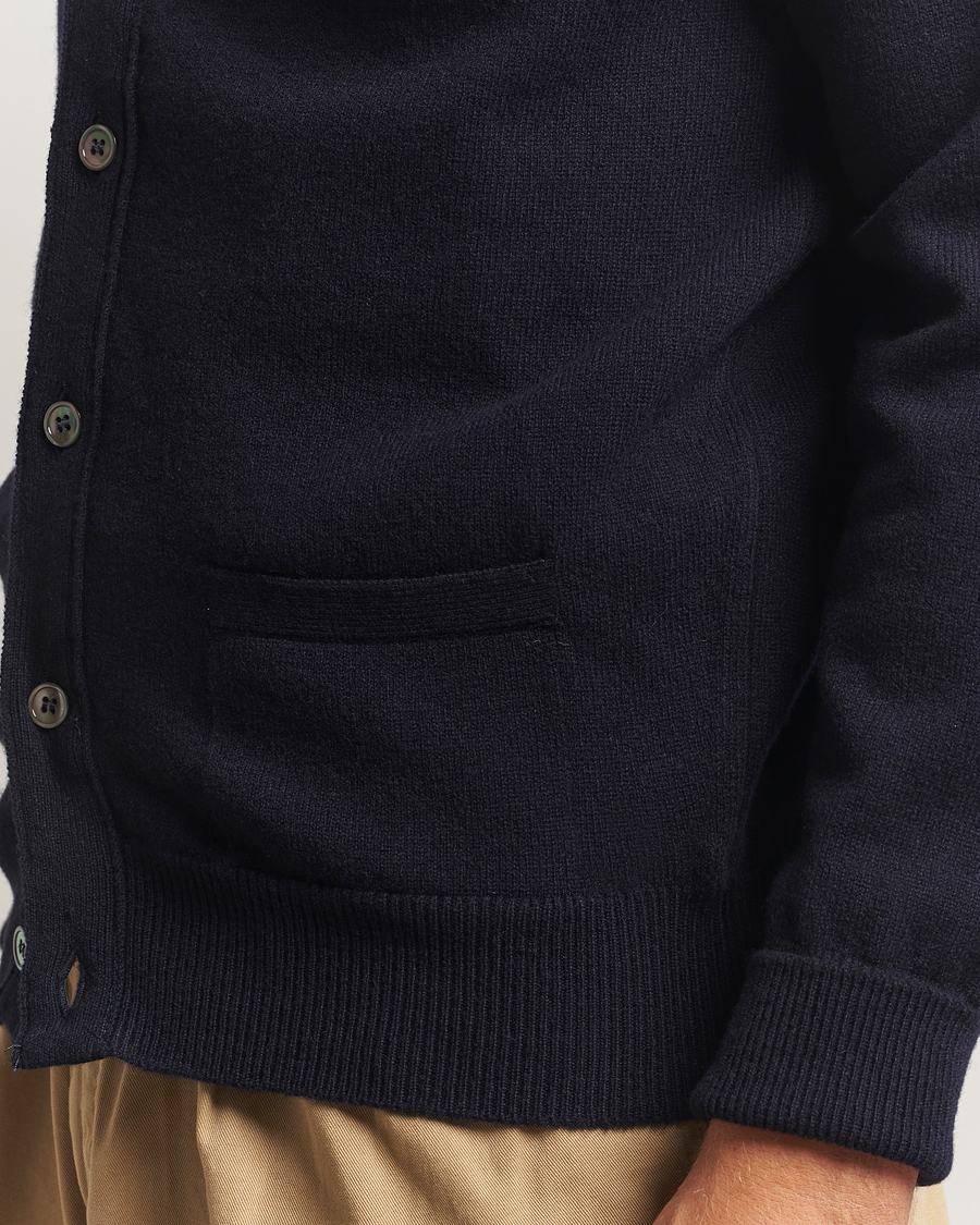 Herre | Trøjer | William Lockie | Rob Lambswool Cardigan Navy