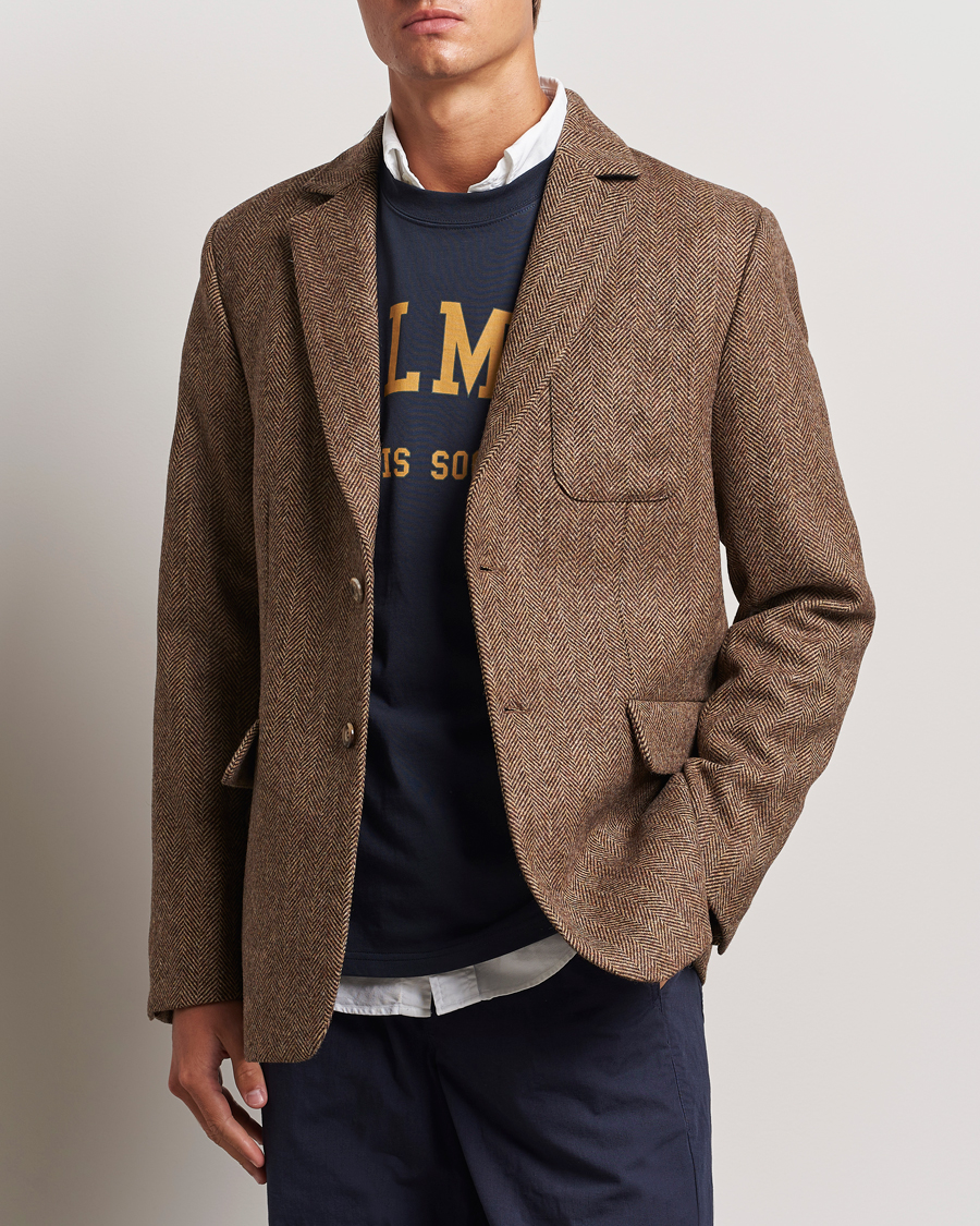 Herre | Blazere & jakker | Palmes | Blaze Herringbone Wool Sport Coat Brown